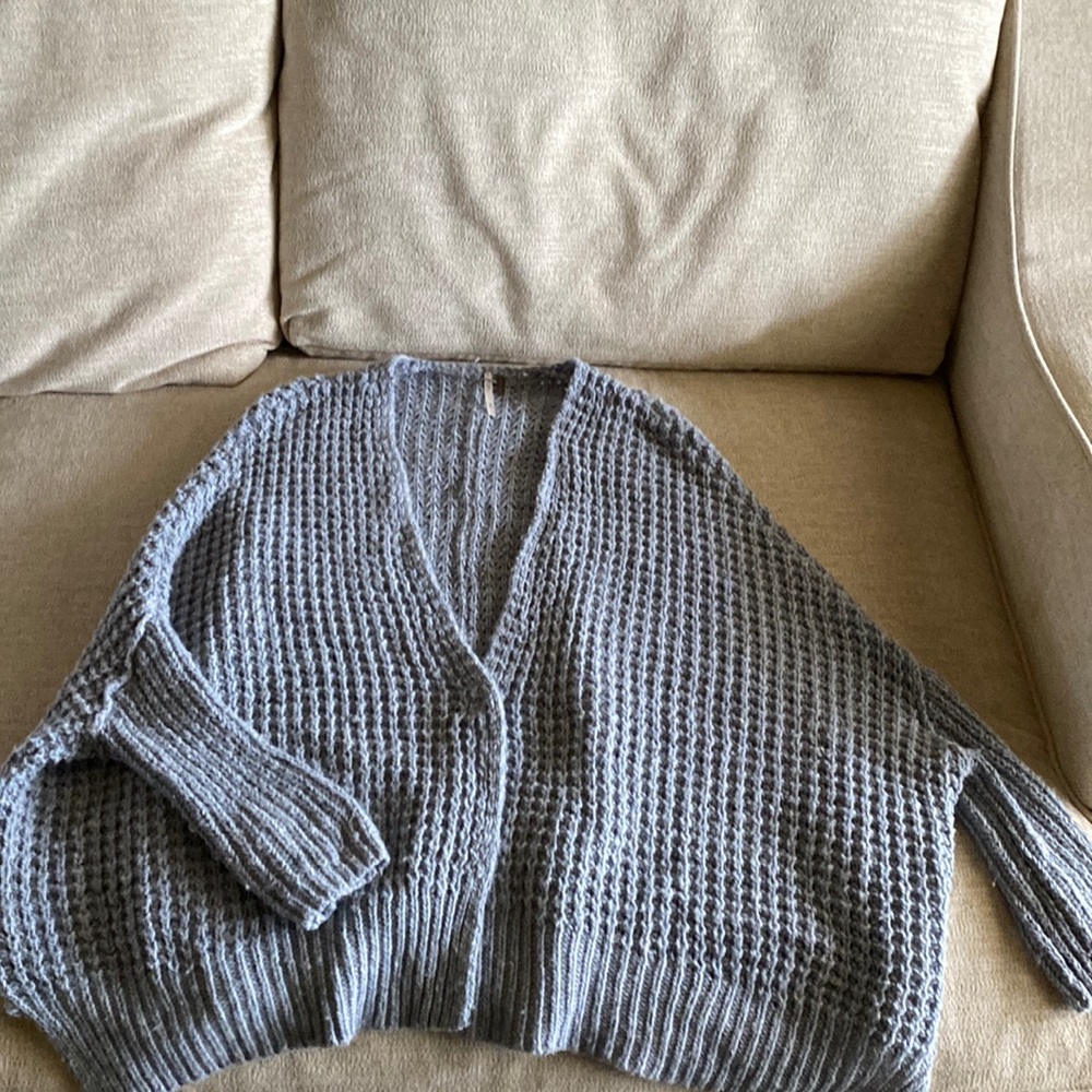 Free People blue cardigan